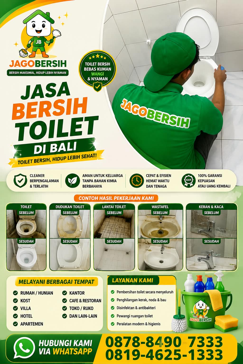 Jasa Bersih Toilet Bali untuk Kamar Mandi Kotor, Berkerak, dan Kusam